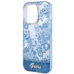 Carcasa Guess Porcelain Collection compatibila cu iPhone 14 Pro, Albastru 7 - lerato.ro