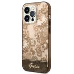 Carcasa Guess Porcelain Collection compatibila cu iPhone 14 Pro, Maro 3 - lerato.ro
