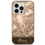 Carcasa Guess Porcelain Collection compatibila cu iPhone 14 Pro, Maro 2 - lerato.ro