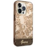 Carcasa Guess Porcelain Collection compatibila cu iPhone 14 Pro, Maro 5 - lerato.ro