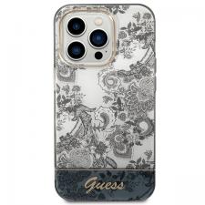 Carcasa Guess Porcelain Collection compatibila cu iPhone 14 Pro, Gri
