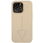 Carcasa Guess Saffiano Triangle Logo compatibila cu iPhone 14 Pro, Bej 2 - lerato.ro