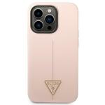 Carcasa Guess Silicone Triangle compatibila cu iPhone 14 Pro, Roz 2 - lerato.ro
