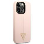 Carcasa Guess Silicone Triangle compatibila cu iPhone 14 Pro, Roz 5 - lerato.ro