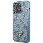 Carcasa Guess 4G Triangle Logo Cardslot compatibila cu iPhone 13 Pro / 13, Albastru 3 - lerato.ro