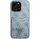 Carcasa Guess 4G Triangle Logo Cardslot compatibila cu iPhone 13 Pro / 13, Albastru 2 - lerato.ro