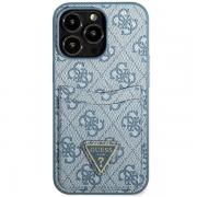 Carcasa Guess 4G Triangle Logo Cardslot compatibila cu iPhone 13 Pro / 13, Albastru
