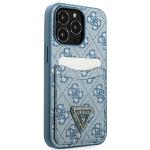 Carcasa Guess 4G Triangle Logo Cardslot compatibila cu iPhone 13 Pro / 13, Albastru 5 - lerato.ro