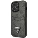 Carcasa Guess 4G Triangle Logo Cardslot compatibila cu iPhone 13 Pro / 13, Negru 3 - lerato.ro