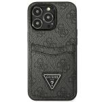 Carcasa Guess 4G Triangle Logo Cardslot compatibila cu iPhone 13 Pro / 13, Negru 2 - lerato.ro