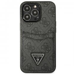 Carcasa Guess 4G Triangle Logo Cardslot compatibila cu iPhone 13 Pro / 13, Negru