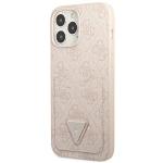 Carcasa Guess 4G Triangle Logo Cardslot compatibila cu iPhone 13 Pro / 13, Roz 3 - lerato.ro