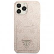 Carcasa Guess 4G Triangle Logo Cardslot compatibila cu iPhone 13 Pro / 13, Roz