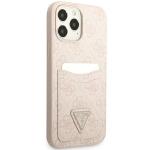 Carcasa Guess 4G Triangle Logo Cardslot compatibila cu iPhone 13 Pro / 13, Roz 5 - lerato.ro