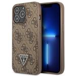 Carcasa Guess 4G Triangle Logo Cardslot compatibila cu iPhone 13 Pro / 13, Maro 4 - lerato.ro