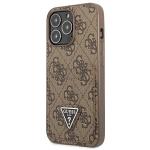 Carcasa Guess 4G Triangle Logo Cardslot compatibila cu iPhone 13 Pro / 13, Maro 3 - lerato.ro