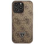 Carcasa Guess 4G Triangle Logo Cardslot compatibila cu iPhone 13 Pro / 13, Maro 2 - lerato.ro