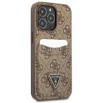 Carcasa Guess 4G Triangle Logo Cardslot compatibila cu iPhone 13 Pro / 13, Maro 5 - lerato.ro