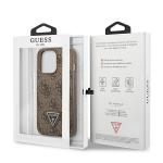 Carcasa Guess 4G Triangle Logo Cardslot compatibila cu iPhone 13 Pro / 13, Maro 9 - lerato.ro