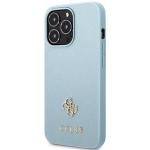 Carcasa Guess Saffiano 4G Small Metal Logo compatibila cu iPhone 13 Pro / 13, Albastru 3 - lerato.ro