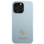 Carcasa Guess Saffiano 4G Small Metal Logo compatibila cu iPhone 13 Pro / 13, Albastru 2 - lerato.ro
