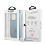 Carcasa Guess Saffiano 4G Small Metal Logo compatibila cu iPhone 13 Pro / 13, Albastru 9 - lerato.ro