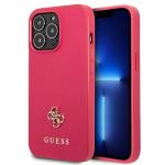 Carcasa Guess Saffiano 4G Small Metal Logo compatibila cu iPhone 13 Pro / 13, Roz 4 - lerato.ro