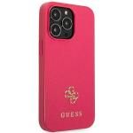 Carcasa Guess Saffiano 4G Small Metal Logo compatibila cu iPhone 13 Pro / 13, Roz 5 - lerato.ro