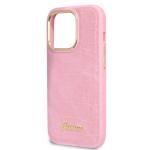 Carcasa Guess Croco Collection compatibila cu iPhone 14 Pro, Roz 7 - lerato.ro