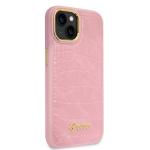Carcasa Guess Croco Collection compatibila cu iPhone 14 Plus, Roz 5 - lerato.ro