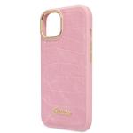 Carcasa Guess Croco Collection compatibila cu iPhone 14 Plus, Roz 7 - lerato.ro
