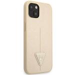 Carcasa Guess Saffiano Triangle Logo compatibila cu iPhone 14 Plus, Bej 5 - lerato.ro