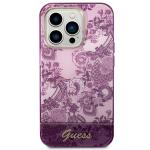 Carcasa Guess Porcelain Collection compatibila cu iPhone 14 Pro Max, Fuchsia 2 - lerato.ro