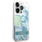 Carcasa Guess Flower Liquid Glitter compatibila cu iPhone 14 Pro Max, Verde 5 - lerato.ro