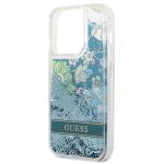 Carcasa Guess Flower Liquid Glitter compatibila cu iPhone 14 Pro Max, Verde 7 - lerato.ro