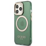 Carcasa Guess Gold Outline Translucent cu MagSafe compatibila cu iPhone 13 Pro / 13, Verde 3 - lerato.ro