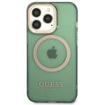 Carcasa Guess Gold Outline Translucent cu MagSafe compatibila cu iPhone 13 Pro / 13, Verde 2 - lerato.ro
