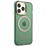 Carcasa Guess Gold Outline Translucent cu MagSafe compatibila cu iPhone 13 Pro / 13, Verde 5 - lerato.ro