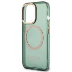 Carcasa Guess Gold Outline Translucent cu MagSafe compatibila cu iPhone 13 Pro / 13, Verde 7 - lerato.ro