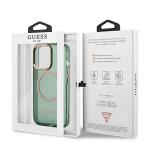 Carcasa Guess Gold Outline Translucent cu MagSafe compatibila cu iPhone 13 Pro / 13, Verde 9 - lerato.ro