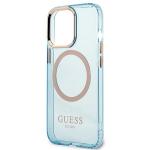 Carcasa Guess Gold Outline Translucent cu MagSafe compatibila cu iPhone 13 Pro / 13, Albastru 7 - lerato.ro