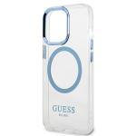Carcasa Guess Metal Outline cu MagSafe compatibila cu iPhone 13 Pro / 13, Albastru 7 - lerato.ro