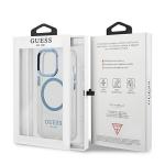 Carcasa Guess Metal Outline cu MagSafe compatibila cu iPhone 13 Pro / 13, Albastru 9 - lerato.ro