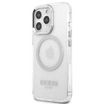 Carcasa Guess Metal Outline cu MagSafe compatibila cu iPhone 13 Pro / 13, Silver 3 - lerato.ro