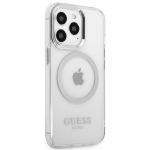 Carcasa Guess Metal Outline cu MagSafe compatibila cu iPhone 13 Pro / 13, Silver 5 - lerato.ro