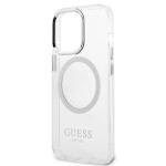 Carcasa Guess Metal Outline cu MagSafe compatibila cu iPhone 13 Pro / 13, Silver 7 - lerato.ro