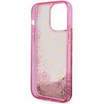 Carcasa Guess Liquid Glitter 4G Translucent compatibila cu iPhone 14 Pro Max, Roz 8 - lerato.ro