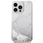 Carcasa Guess Liquid Glitter Marble compatibila cu iPhone 14 Pro Max, Alb 2 - lerato.ro