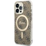 Carcasa Guess 4G MagSafe compatibila cu iPhone 13 Pro / 13, Maro 3 - lerato.ro