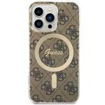 Carcasa Guess 4G MagSafe compatibila cu iPhone 13 Pro / 13, Maro 2 - lerato.ro